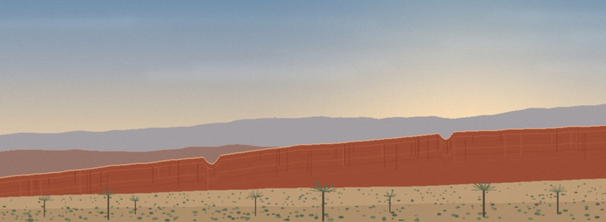The Red Rock escarpment west of Summerlin under a September afternoon sky